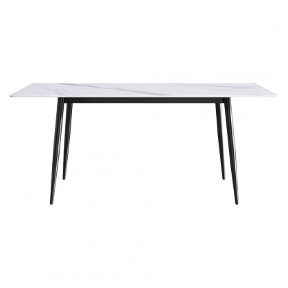 Crenus Sophia Rectangular Dining Table - White/Gold, 63"