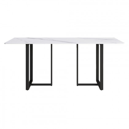Crenus Trani Rectangular Dining Table - Gray/Black, 70.87''