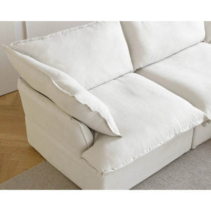 Crenus Softspot 122.82" Sectional Sofa 3-Seater with Sofa Cover - Black