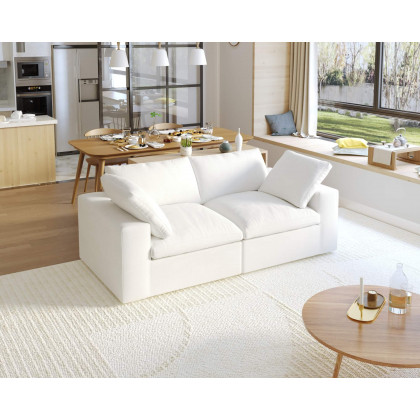 Crenus Cloud 80.3" Modular Sofa-LoveSeat Removable Sofa Cover - Light Gray