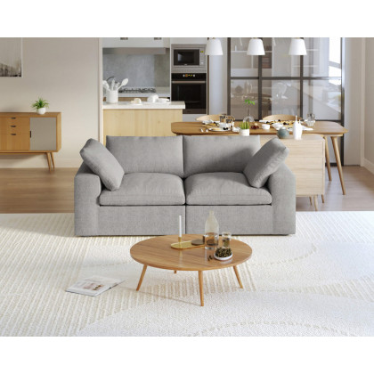 Crenus Cloud 80.3" Modular Sofa-LoveSeat Removable Sofa Cover - Light Gray