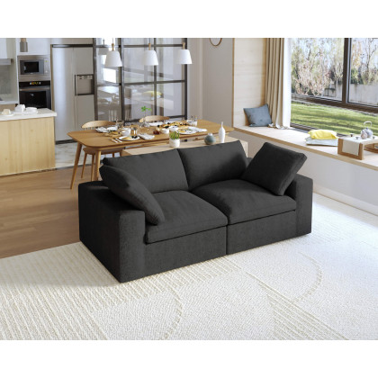 Crenus Cloud 80.3" Modular Sofa-LoveSeat Removable Sofa Cover - Light Gray