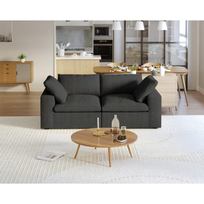 Crenus Cloud 80.3" Modular Sofa-LoveSeat Removable Sofa Cover - Light Gray