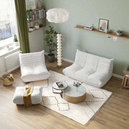 Crenus 34.25" Caterpillar Sofa Chair - Brown, Teddy Velvet