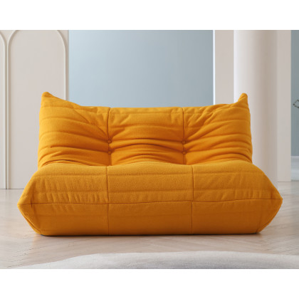 Crenus Caterpillar 53.15″ Floor Loveseat Sofa Teddy Velvet - Pink