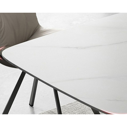 Crenus Hobart Rectangular Dining Table - White/Gold, 70.87''