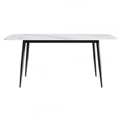Crenus Cavaliere Curved Rectangular Dining Table - Black, 70.87''