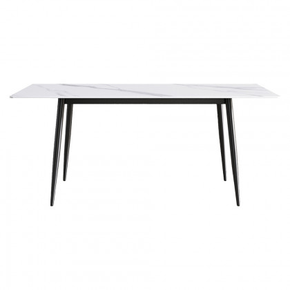 Crenus Sophia Rectangular Dining Table - White/Gold, 70.87''