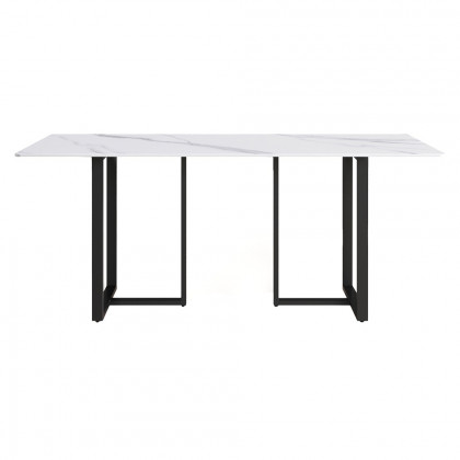 Crenus Trani Rectangular Dining Table - White/Gold, 63"