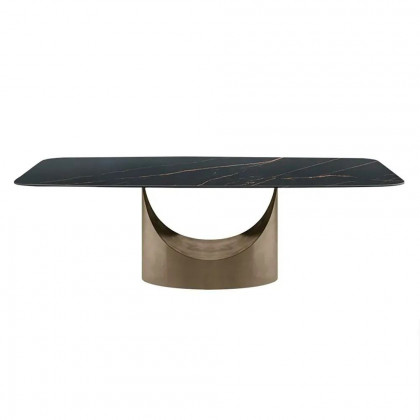 Crenus Hobart Rectangular Dining Table - White/Gold, 62.99”