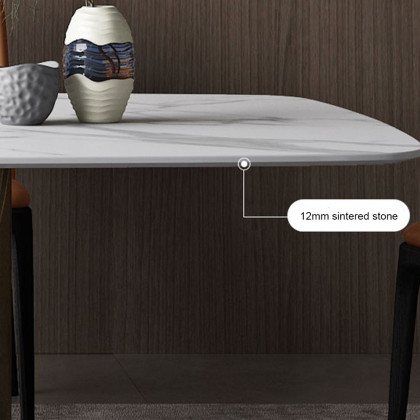 Crenus Hobart Rectangular Dining Table - White/Gold, 62.99”