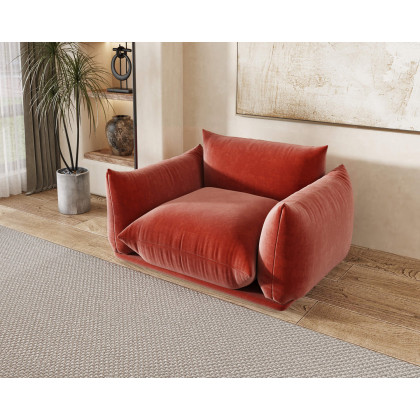Crenus Sereno 50.39" Single Armrest Sofa Chenille Floor Sofa - Black