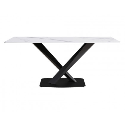 Crenus Pietra Rectangular Dining Table - Gray/Gold, 70.87''