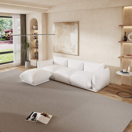 Crenus Sereno 103.93" 3-Seater Sofa Chenille Floor Sectional Couch - Green