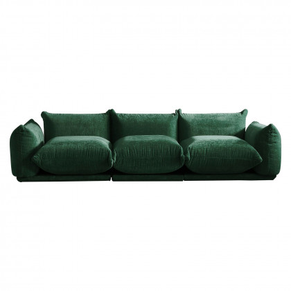 Crenus Sereno 103.93" 3-Seater Sofa Chenille Floor Sectional Couch - Green