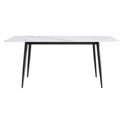 Crenus Sophia Rectangular Dining Table - White/Black, 70.87''