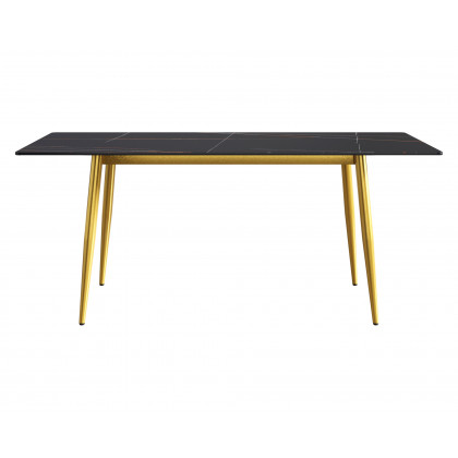Crenus Sophia Rectangular Dining Table - White/Black, 70.87''
