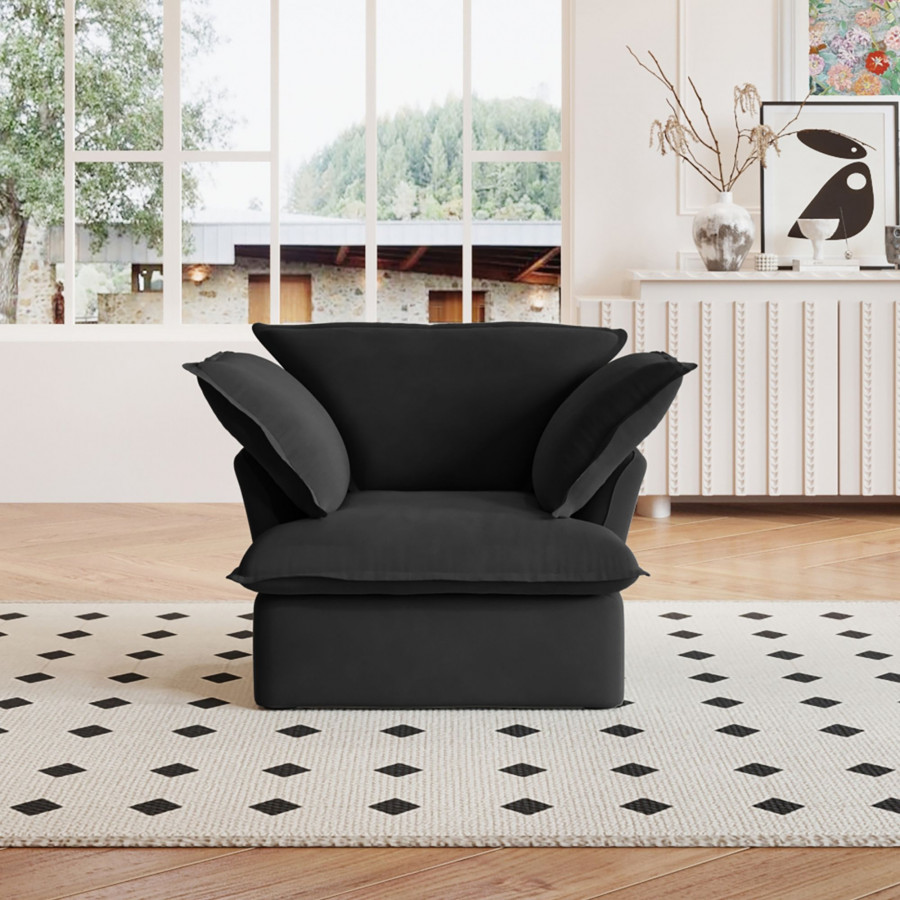 Crenus Softspot 43.3" Single Seat Sofa Cover - Black