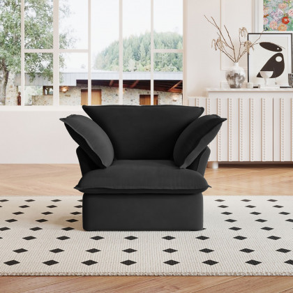 Crenus Softspot 43.3" Single Seat Sofa Cover - Black