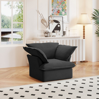 Crenus Softspot 43.3" Single Seat Sofa Cover - Black
