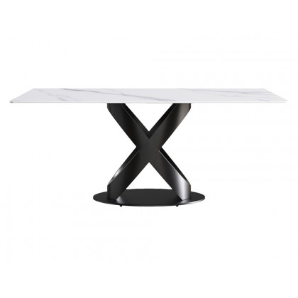 Crenus Basalto Rectangular Dining Table - Gray/Gold, 70.87''