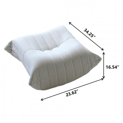 Crenus 34.25" Caterpillar Sofa Ottoman - Pink, Teddy Velvet