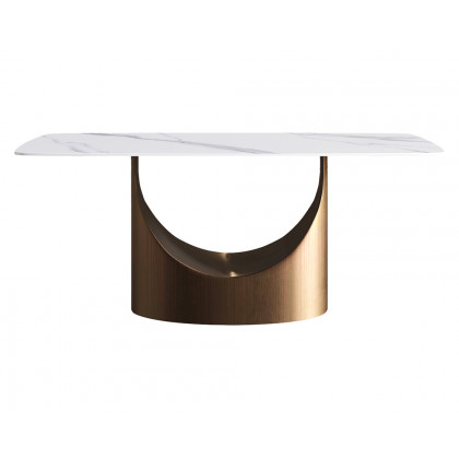 Crenus Hobart Rectangular Dining Table - Black/Gold, 70.87''