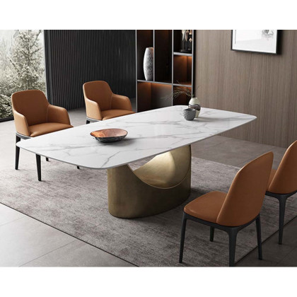 Crenus Hobart Rectangular Dining Table - Black/Gold, 70.87''
