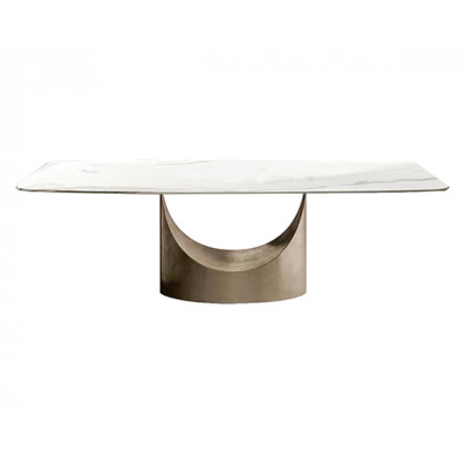 Crenus Hobart Rectangular Dining Table - Black/Gold, 70.87''