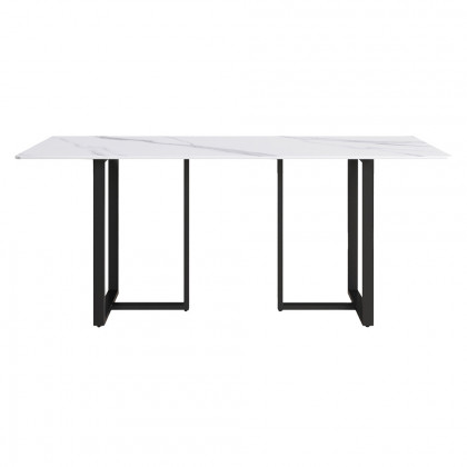 Crenus Trani Rectangular Dining Table - Black/Gold, 63"