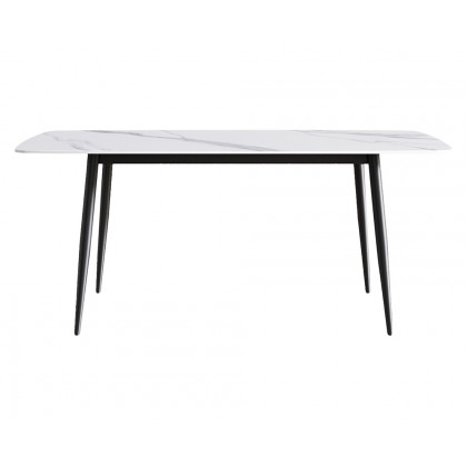 Crenus Cavaliere Curved Rectangular Dining Table - Black/Gold, 63"