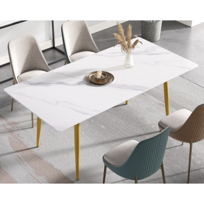 Crenus Sophia Rectangular Dining Table - Black, 70.87''