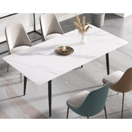 Crenus Sophia Rectangular Dining Table - Black, 70.87''