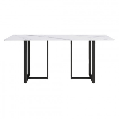 Crenus Trani Rectangular Dining Table - Gray/Black, 63"
