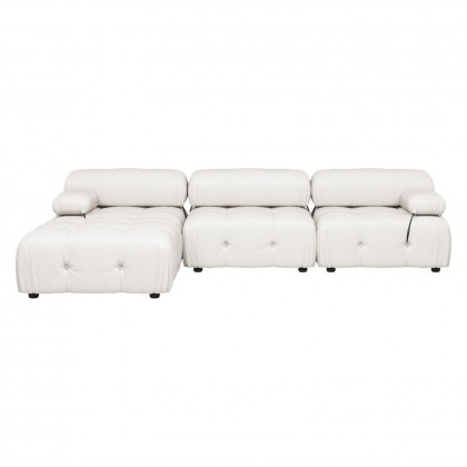 Crenus Lusso 103.95" 3-Seater Leather Sofa With Ottoman Water Resistant Anti scratch - Orange