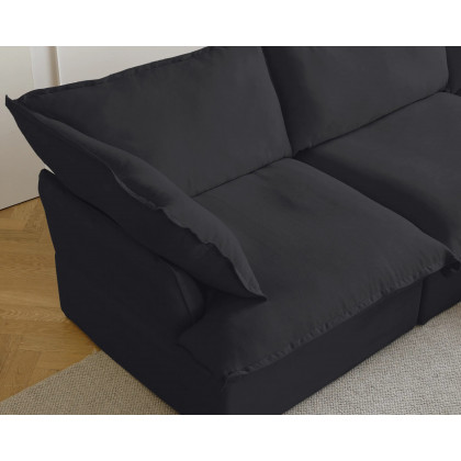 Crenus Softspot 122.82" Sectional Sofa 3-Seater with Sofa Cover - White