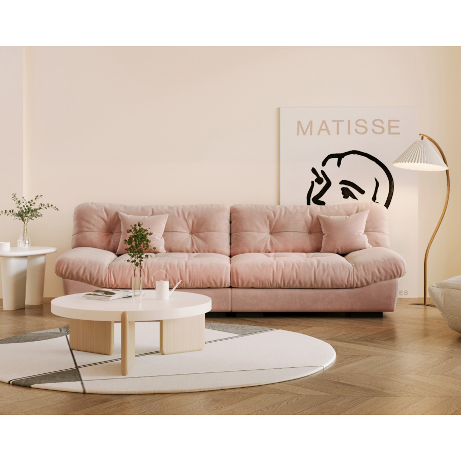 Crenus Soffice Microfiber Suede Pet-friendly Sofa - Pink