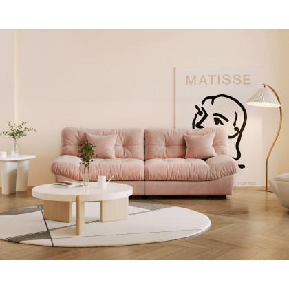 Crenus Soffice Microfiber Suede Pet-friendly Sofa - Pink