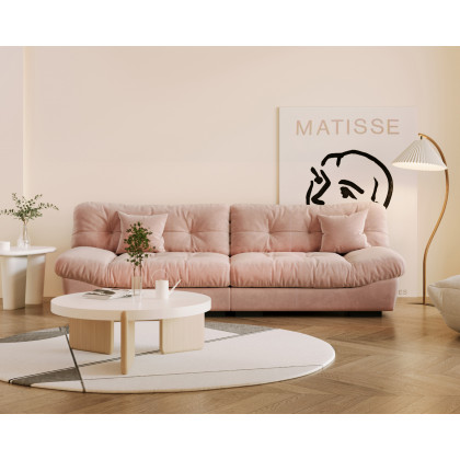 Crenus Soffice Microfiber Suede Pet-friendly Sofa - Pink