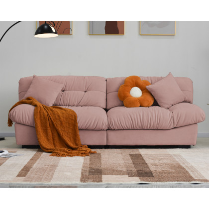 Crenus Soffice Microfiber Suede Pet-friendly Sofa - Pink