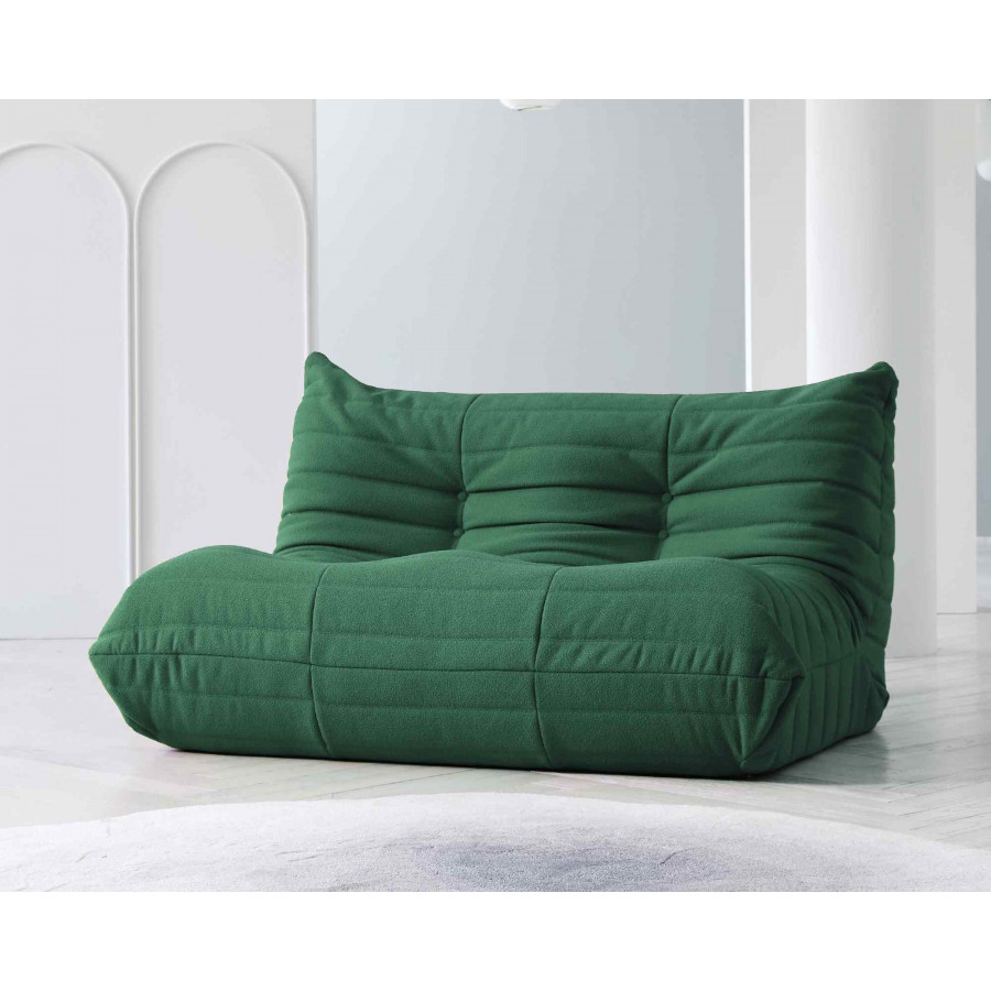 Crenus Caterpillar 53.15″ Floor Loveseat Sofa Teddy Velvet - Green