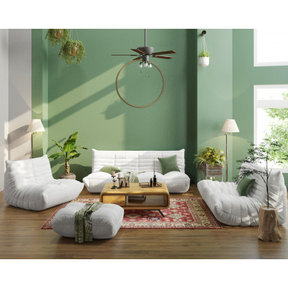 Crenus Caterpillar 53.15″ Floor Loveseat Sofa Teddy Velvet - Green