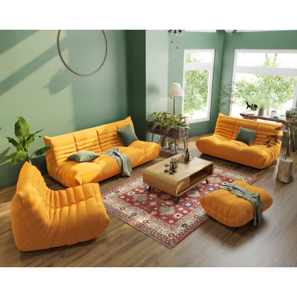 Crenus Caterpillar 53.15″ Floor Loveseat Sofa Teddy Velvet - Green