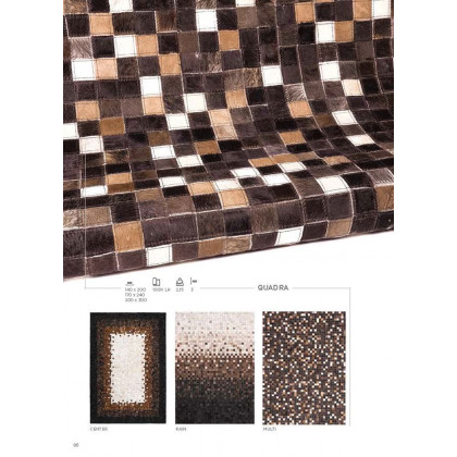 CutCut Quadra Multi Leather Rug - 140x200