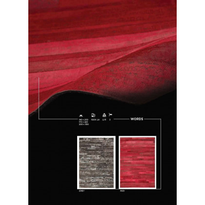 CutCut Words Red Leather Rug - 200x300