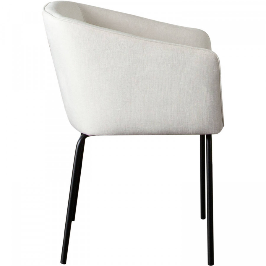 Diamond Sofa Avery Performance Fabric Dining Chairs with Black Metal Leg (Set of 2) - Mist White