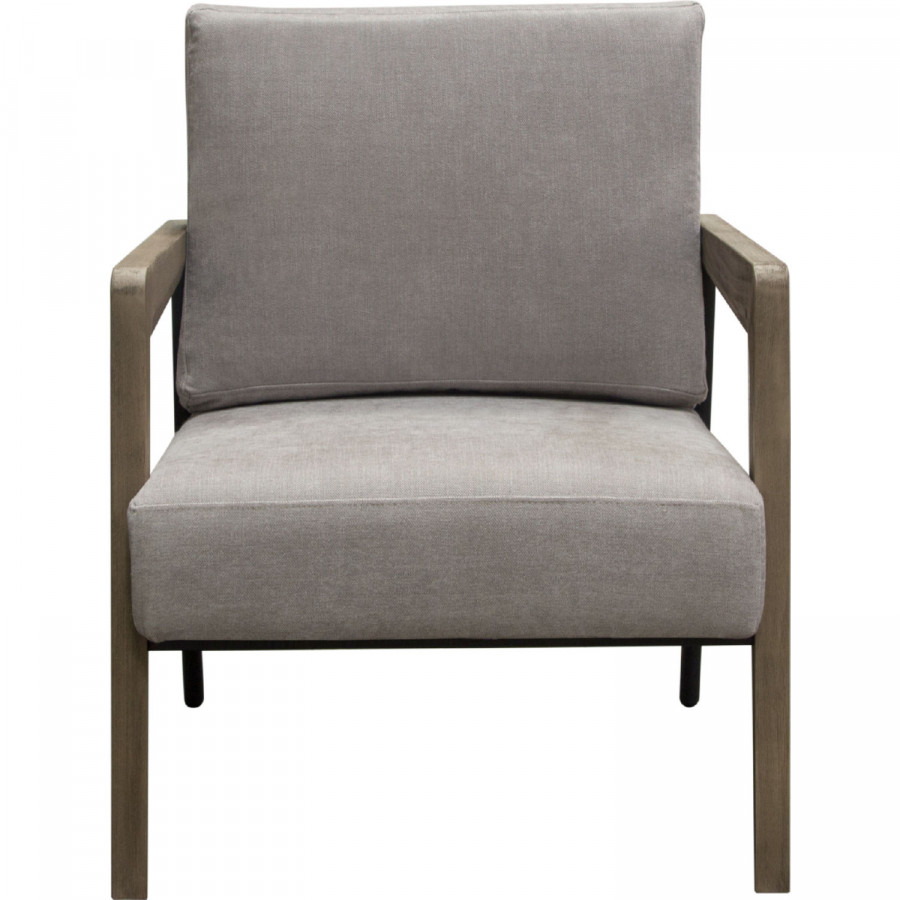 Diamond Sofa Blair Fabric Accent Chair with Curved Wood Leg Detail - Gray