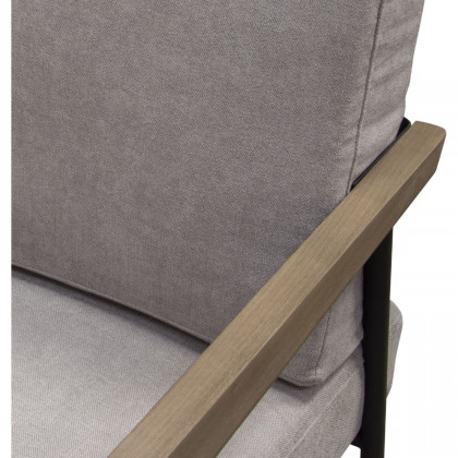 Diamond Sofa Blair Fabric Accent Chair with Curved Wood Leg Detail - Gray