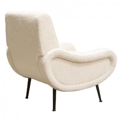Diamond Sofa Cameron Boucle Textured Fabric Accent Chair with Black Leg - Bone