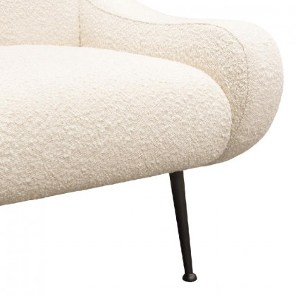 Diamond Sofa Cameron Boucle Textured Fabric Accent Chair with Black Leg - Bone